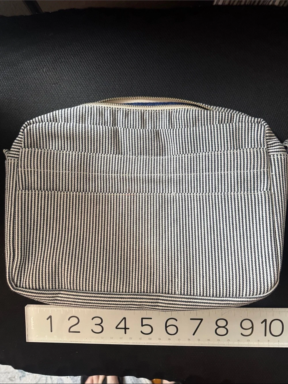 Delfonics Striped Canvas Utility Pouch - Black & White Size M - Picture 3 of 4